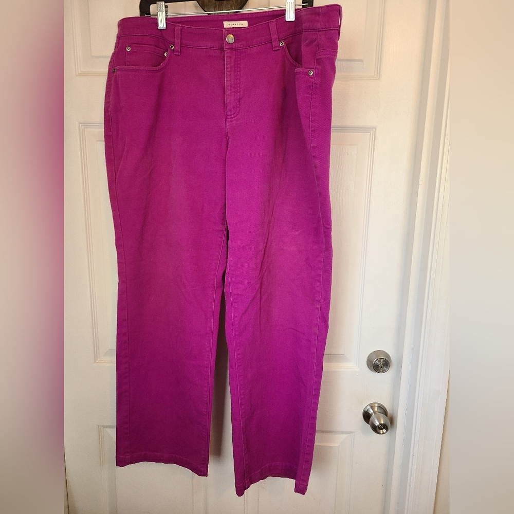 Jones New York Woman's Sports Strech Pants, Size: 18W Color: Purple